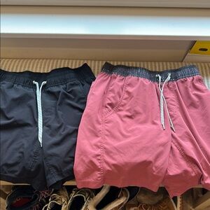 Vuori Athletic Shorts Black and Pink Lightweight Comfort